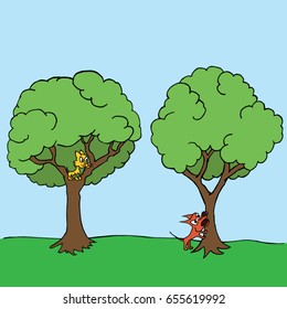 barking-wrong-tree-cartoon-260nw-655619992.jpg