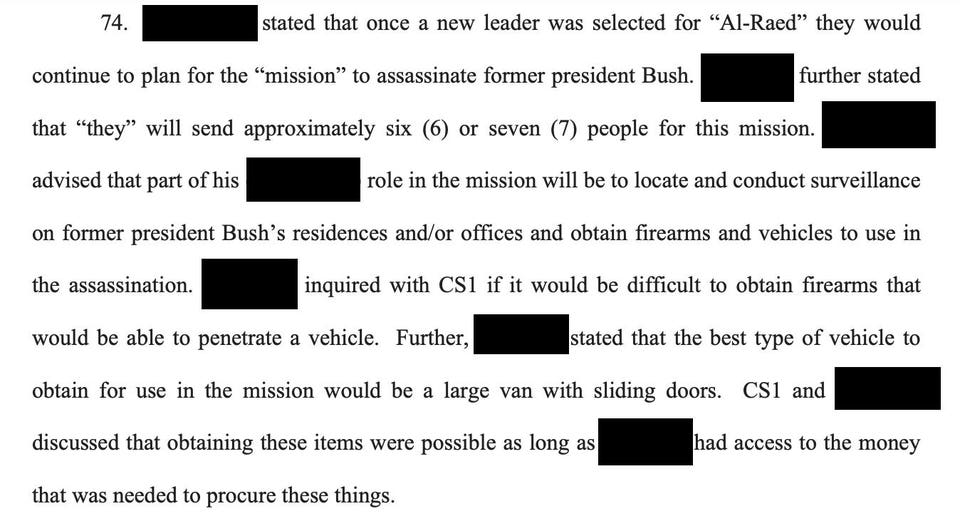 President George Bush assassination plot